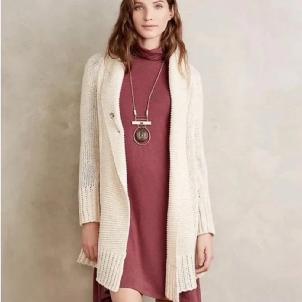 Anthropologie Angel of the North Fidus Cardigan Ivory Small